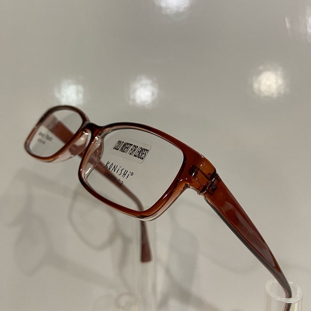 Konishi Mens Brown Memory Plastic Eyeglasses